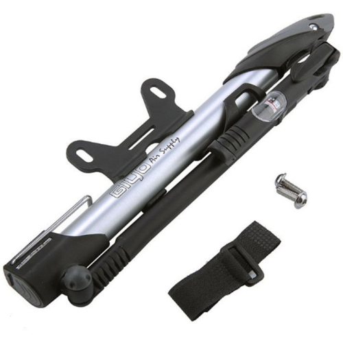 Насос велосипедный Giyo GM-71, ручной, алюминиевый, Т-ручка, с манометром, серебристый, 6-190071