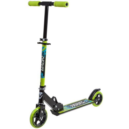 Самокат NOVATRACK JUNGLE 145 Steel (2019), черный-зеленый