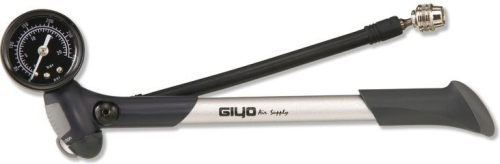 Насос для амортизационной вилки GIYO GS-22, с манометром, алюминиевый, до 21бар/300psi, с шарнирной головкой, 6-190022