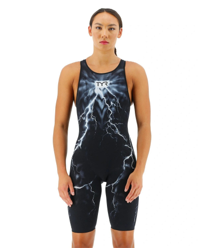 Гидрокостюм с открытой спиной  TYR VENZO Phantom Open Back Swimsuit, черный