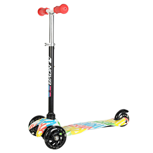 Кикборд Novatrack Disco-kids Graffiti (2024), черный