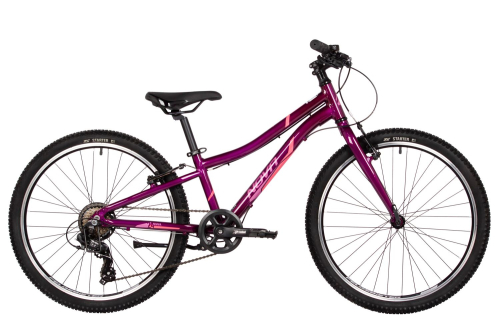 Велосипед Novatrack Novara 6.V 24 (2025), рама 10" (130-155 см), фиолетовый