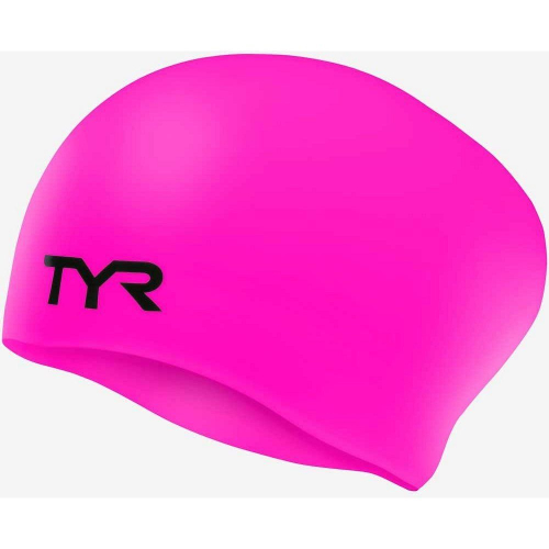 Шапочка для плавания TYR Long Hair Wrinkle-Free Silicone Cap, розовый