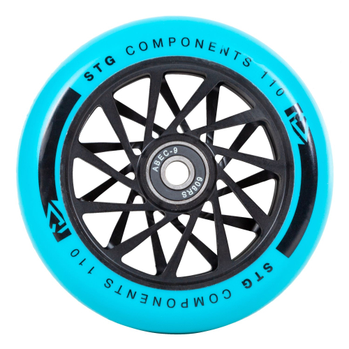 Колесо STG TW-16 для трюкового самоката, 110 мм, ABEC-9, черный с голубым