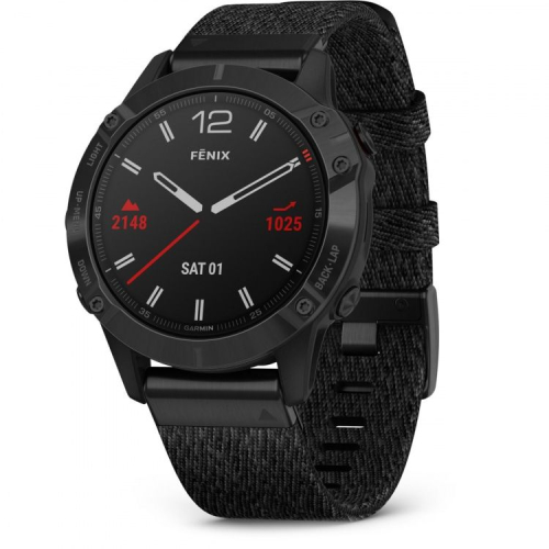 Часы GARMIN Fenix 6 Sapphire (Black DLC/Nylon Band)