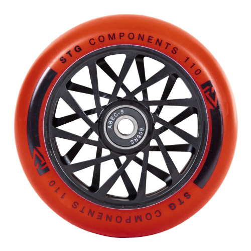 Колесо STG TW-16 для трюкового самоката, 110 мм, ABEC-9, черный с красным