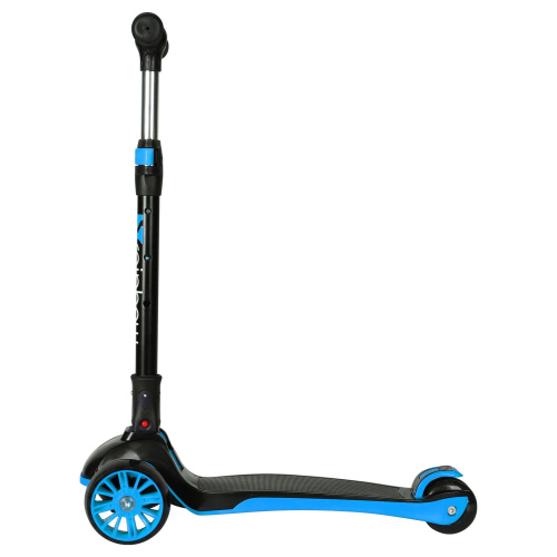 Самокат детский Novatrack Rainbow 120 BB (2025) со светящимися колёсами, черный-синий