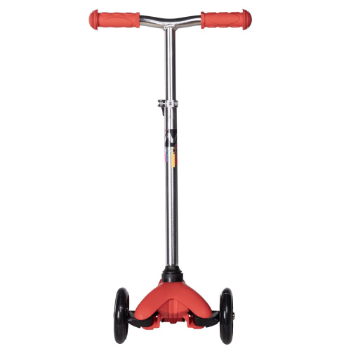 Самокат детский Novatrack Disco-kids Basic (2025) со светящимися колёсами, красный