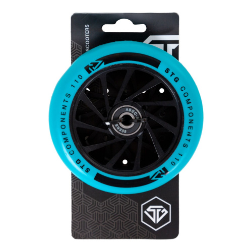 Колесо STG TW-16 для трюкового самоката, 110 мм, ABEC-9, черный с голубым