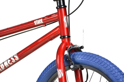Велосипед Stark Madness BMX 1 (2024), красный/серебристый/синий